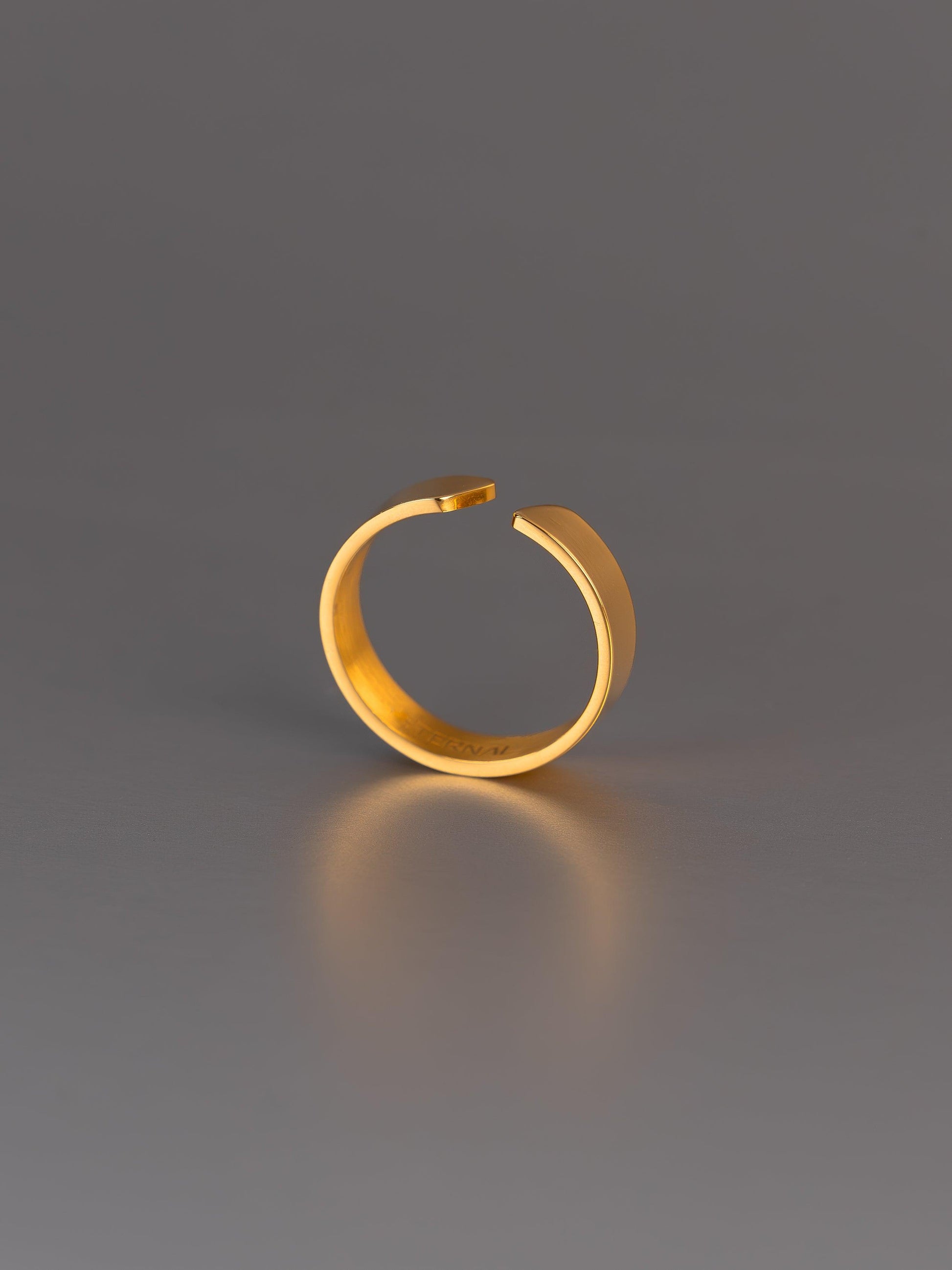 Minimal Ring Edelstahl Gold Herren - ETERNAL